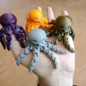 3D Printed Cute Mini Octopus – Articulated Fidget Toy - Image 1